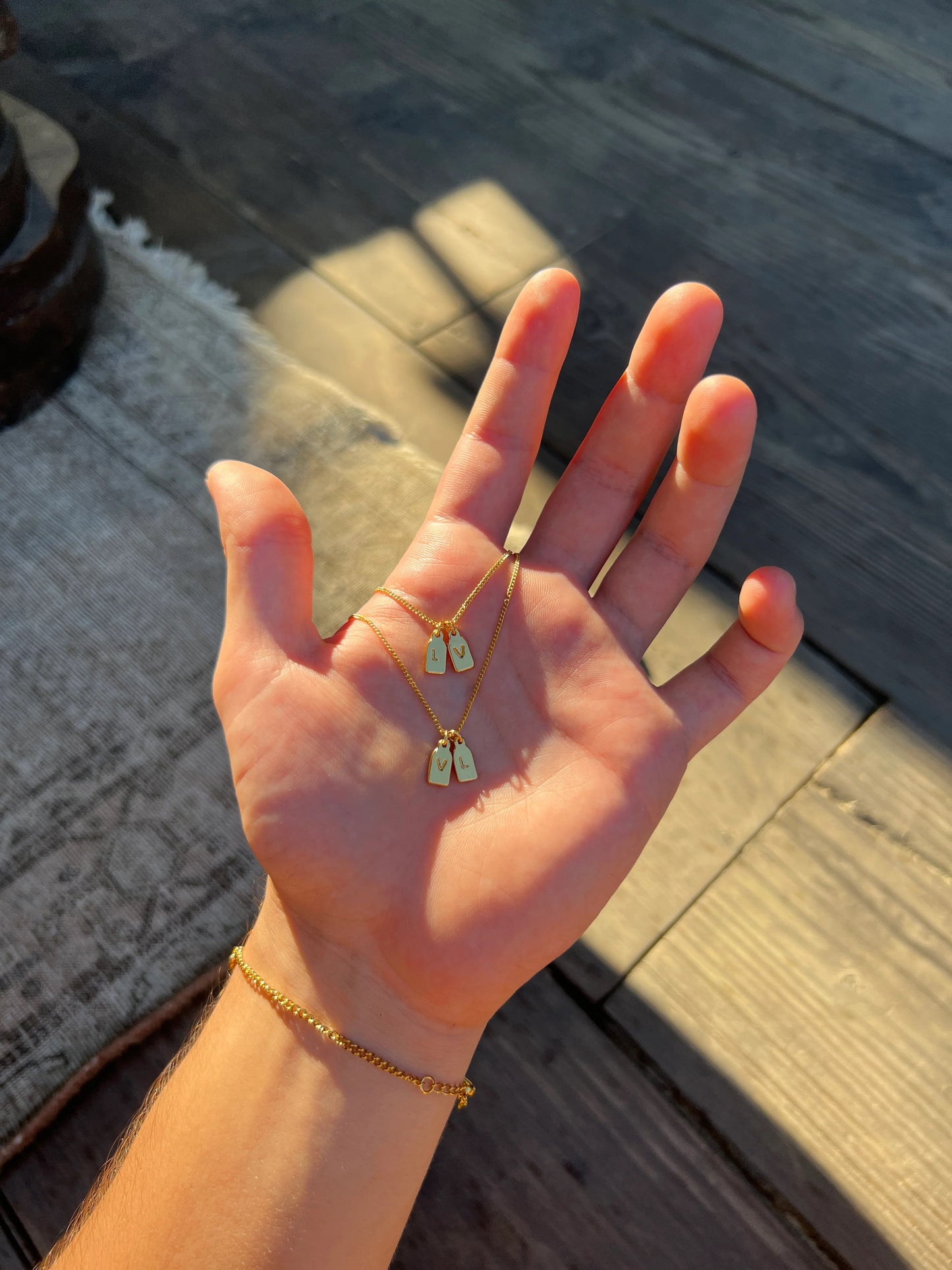 PAR de collares con iniciales para parejas