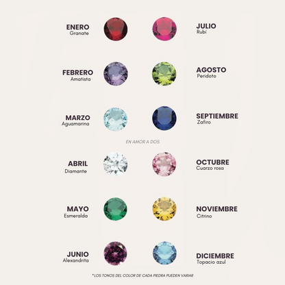PAR de collares de iniciales + piedra de aniversario
