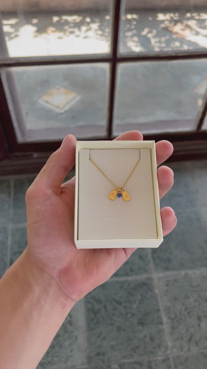 Collar de iniciales + piedra de aniversario